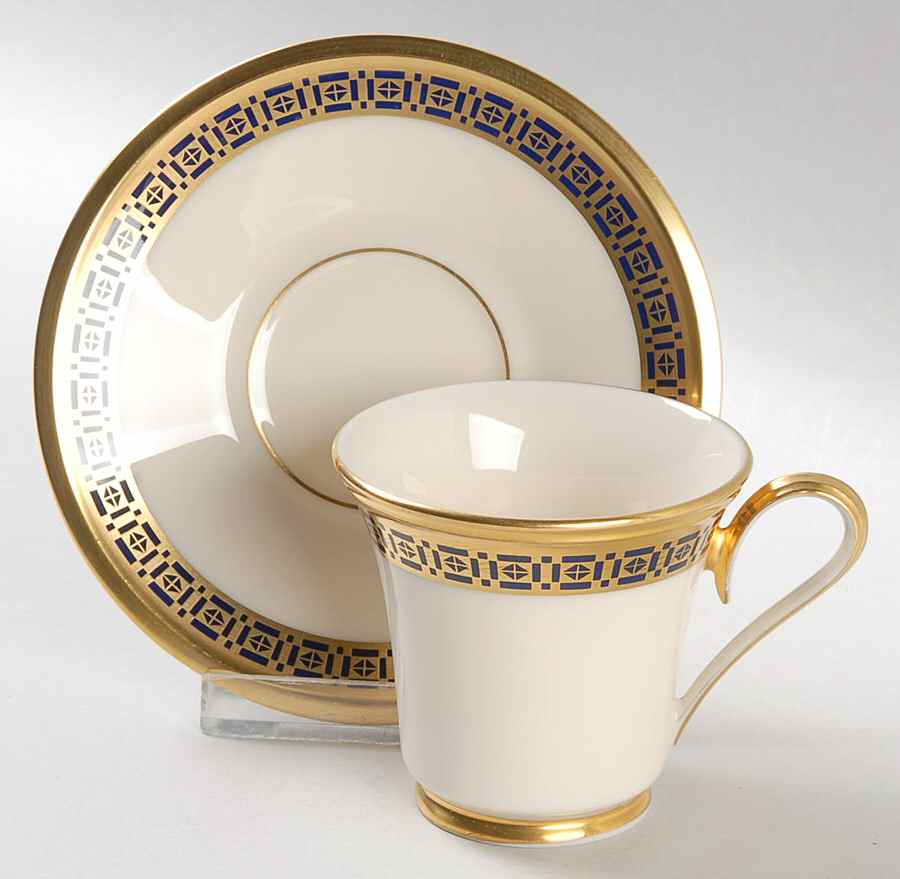 Tudor Footed Demitasse Cup & Saucer Set by Lenox-1