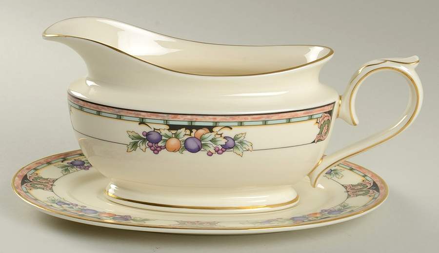Tuscan Orchard Gravy Boat & Underplate by Lenox-1