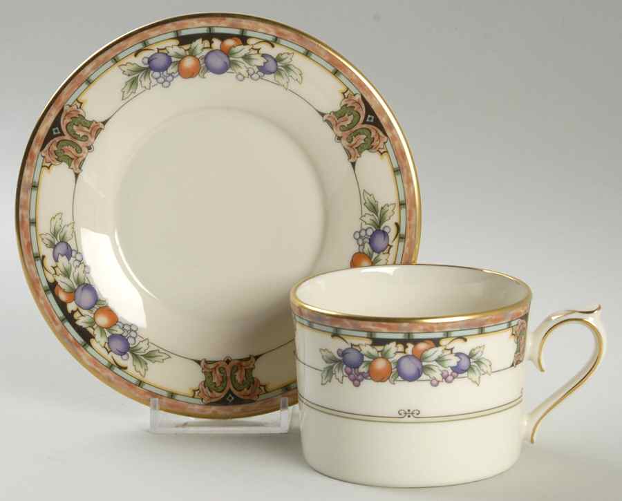Tuscan Orchard Flat Cup & Saucer Set by Lenox-1