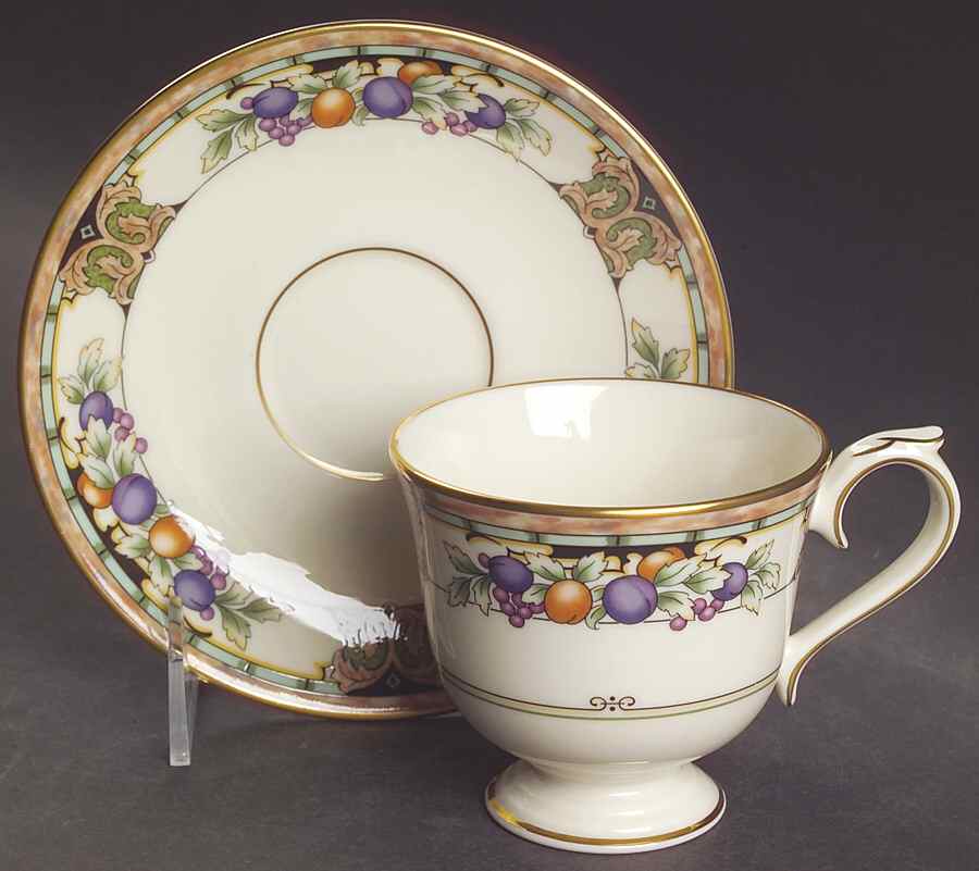 Tuscan Orchard Footed Cup & Saucer Set by Lenox-1