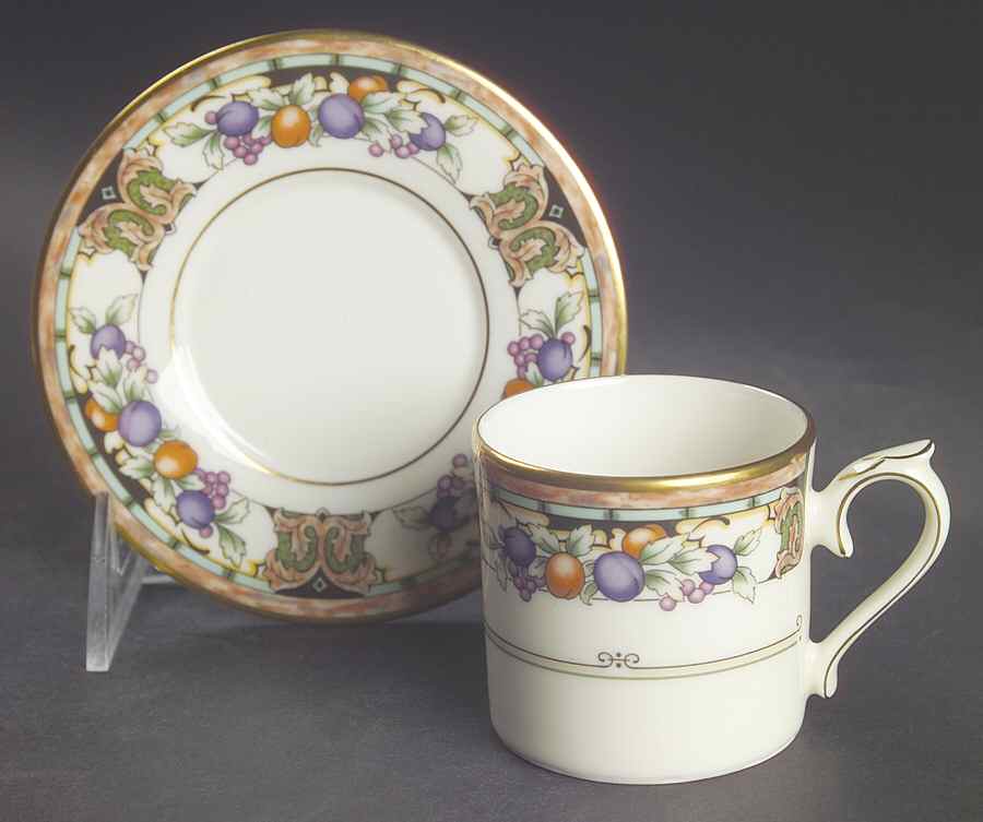 Tuscan Orchard Can Shape Demitasse Cup and Saucer Set by Lenox-1