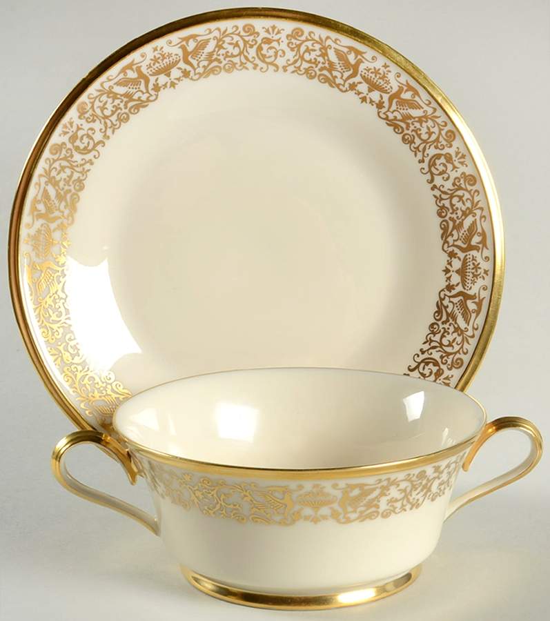 Tuscany Footed Cream Soup & Dessert Plate/Saucer Set by Lenox-1