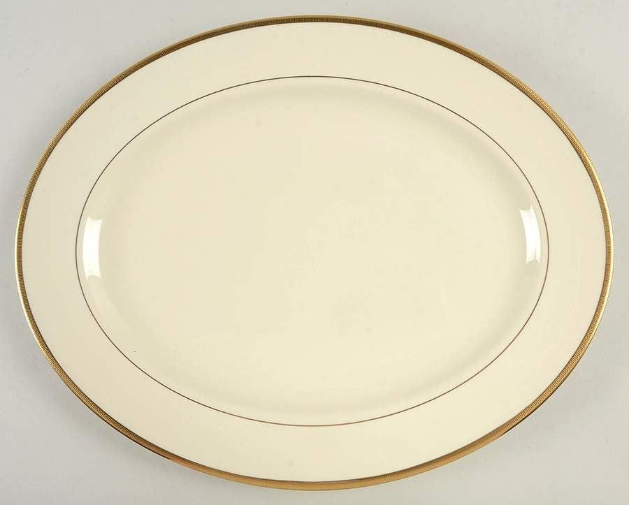 Tuxedo (Gold Backstamp) 16" 99 Shape Oval Serving Platter by Lenox-1