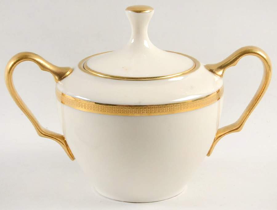 Tuxedo (Gold Backstamp) Sugar Bowl & Lid by Lenox-1