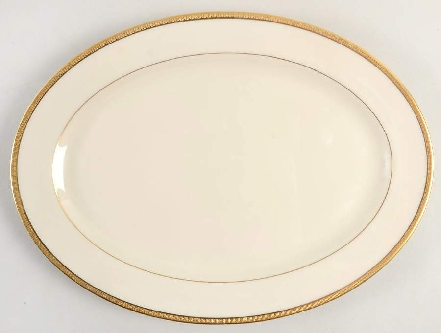 Tuxedo (Gold Backstamp) 13" Oval Serving Platter by Lenox-1