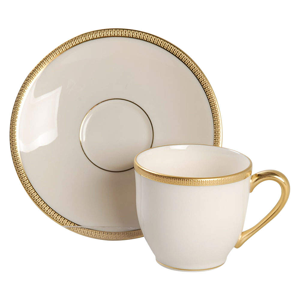 Tuxedo (Gold Backstamp) Flat Demitasse Cup & Saucer Set by Lenox-1