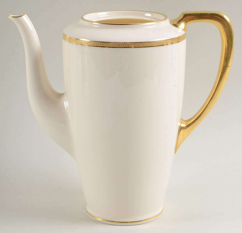 Tuxedo (Gold Backstamp) Shape 1960 Coffee Pot No Lid by Lenox-1