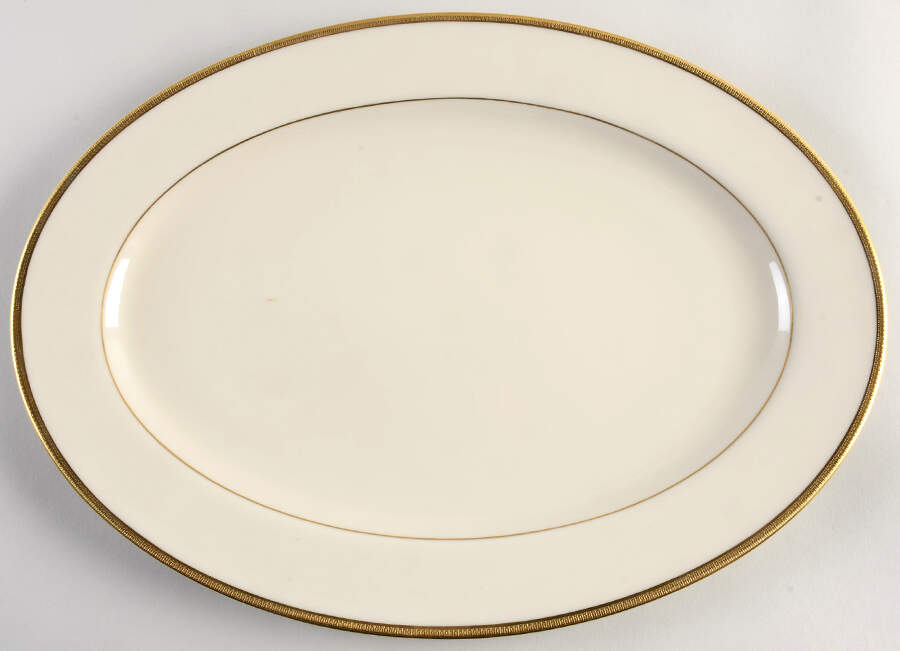 Tuxedo (Gold Backstamp) 16" Oval Serving Platter by Lenox-1