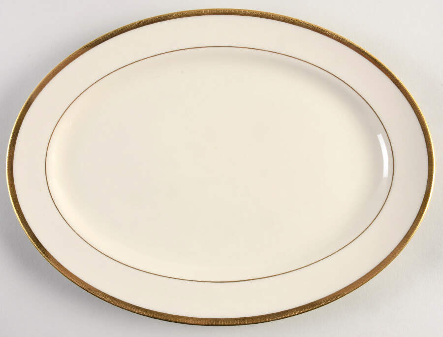 Tuxedo (Gold Backstamp) 13" Oval Serving Platter by Lenox-1