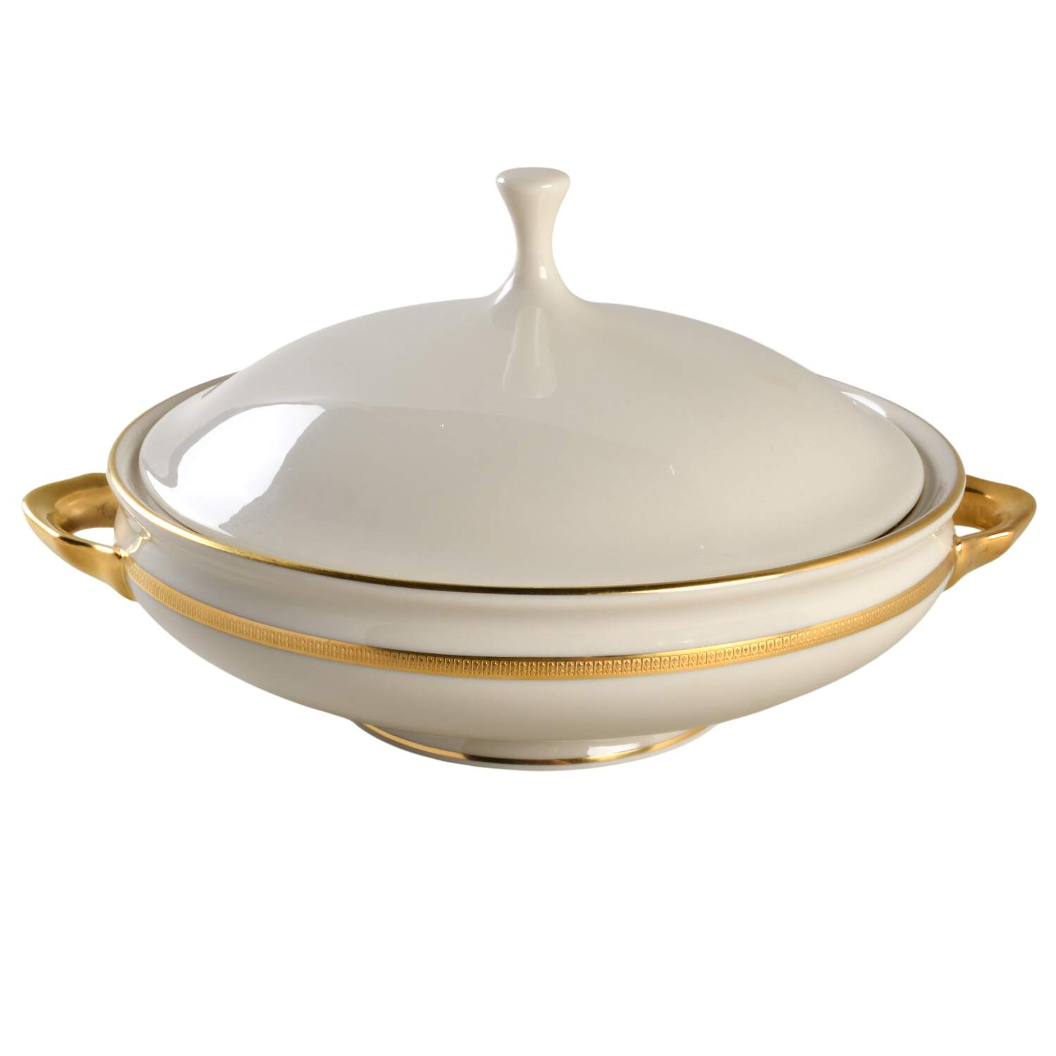 Tuxedo (Gold Backstamp) Round Covered Vegetable by Lenox-1