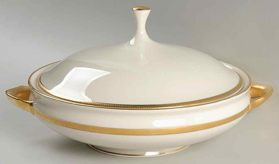 Tuxedo (Gold Backstamp) Round Covered Vegetable by Lenox-1