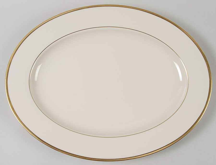 Tuxedo (Gold Backstamp) 15" 1999 Shape Oval Serving Platter by Lenox-1