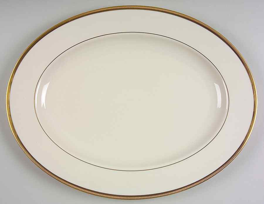 Tuxedo (Gold Backstamp) 15" Oval Serving Platter by Lenox-1