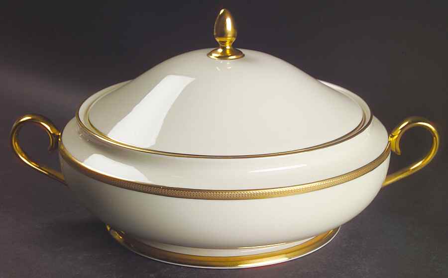 Tuxedo (Gold Backstamp) 1999 Shape Round Covered Vegetable by Lenox-1
