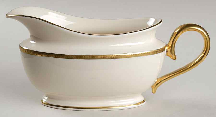 Tuxedo (Gold Backstamp) 1999 Shape Gravy Boat by Lenox-1