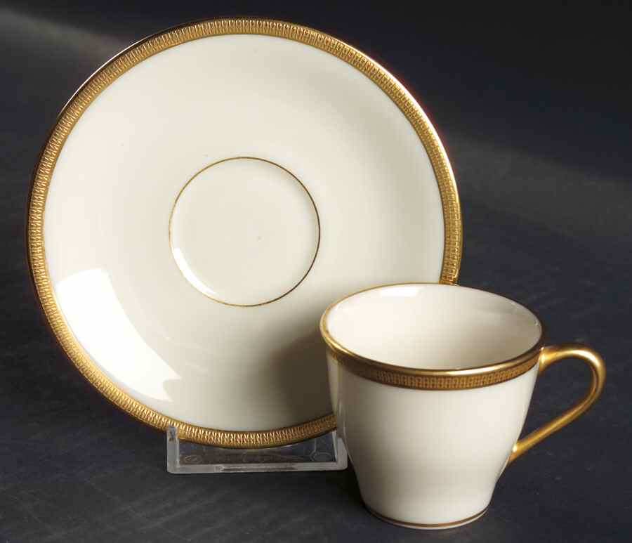 Tuxedo (Gold Backstamp) Flat Demitasse Cup & Saucer Set by Lenox-1