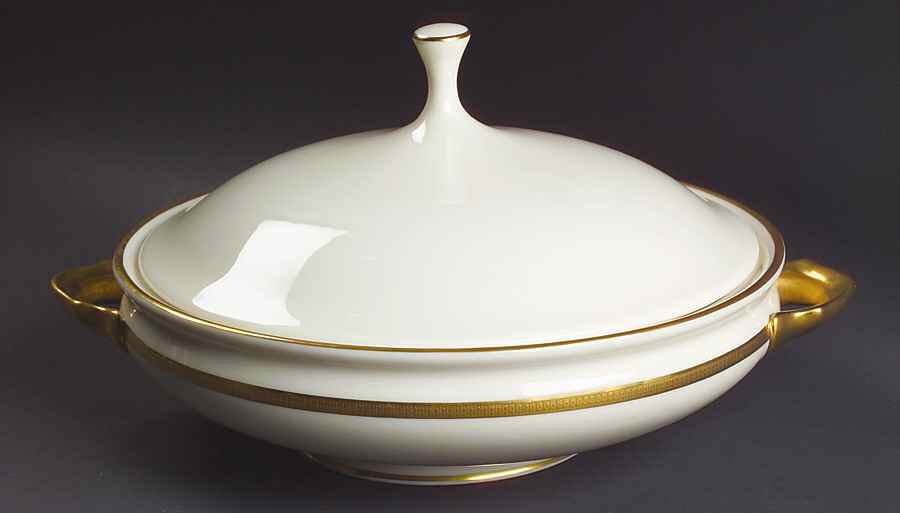 Tuxedo (Gold Backstamp) Round Covered Vegetable by Lenox-1