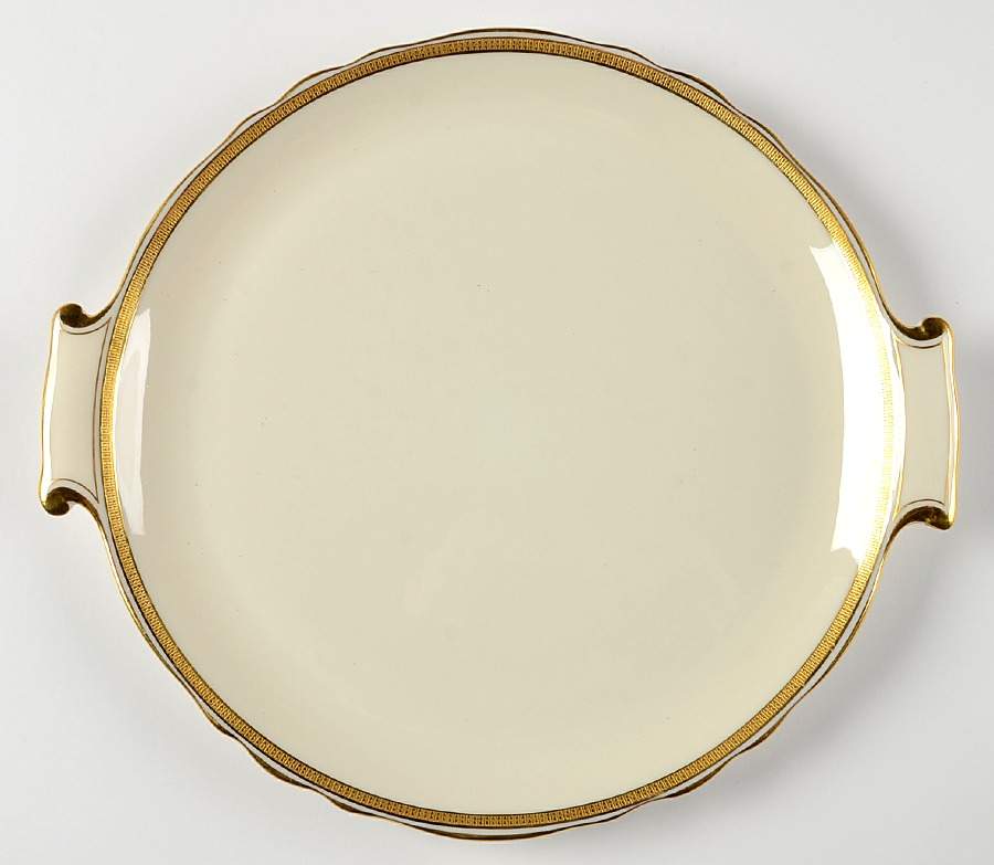 Tuxedo (Green Backstamp) Handled Cake Plate by Lenox-1
