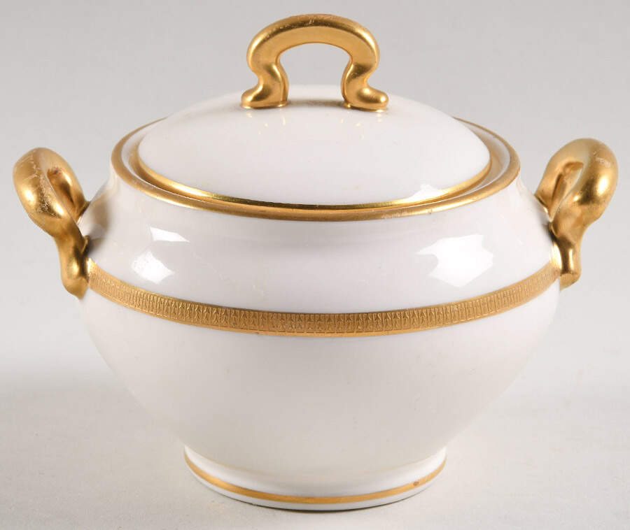 Tuxedo (Green Backstamp) Sugar Bowl & Lid by Lenox-1