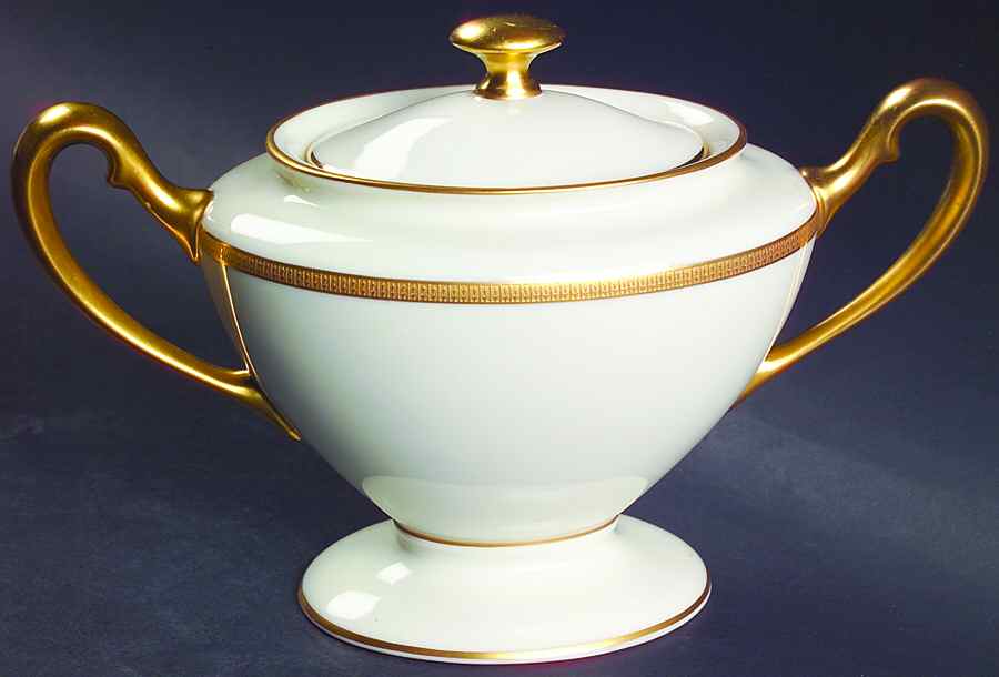 Tuxedo (Green Backstamp) Shape 743 Sugar Bowl & Lid by Lenox-1