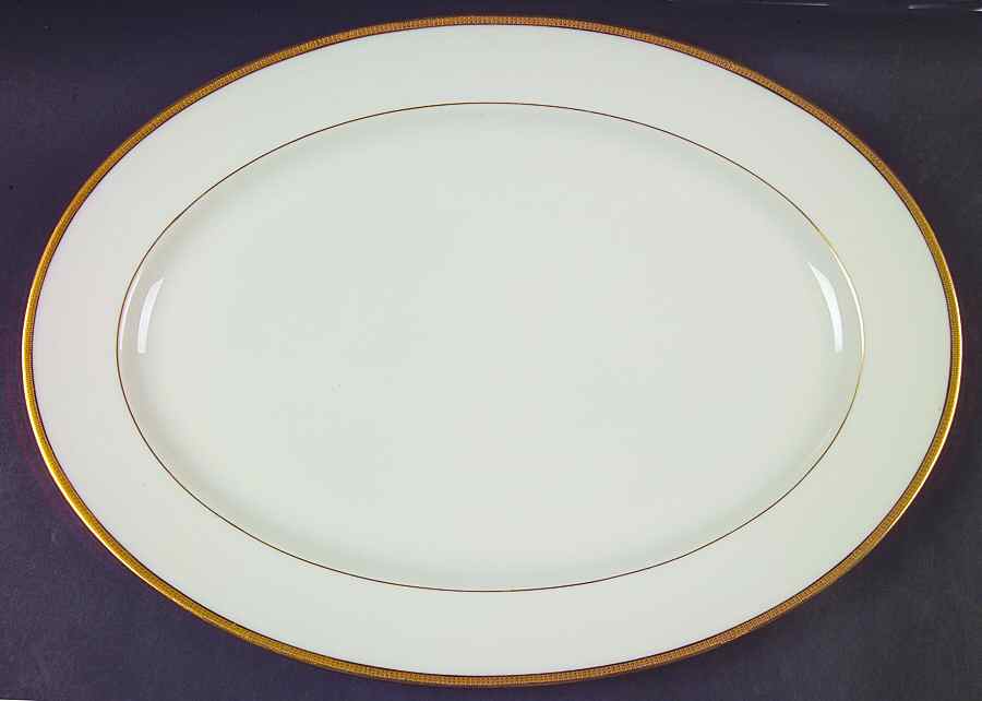 Tuxedo (Green Backstamp) 15" Oval Serving Platter by Lenox-1