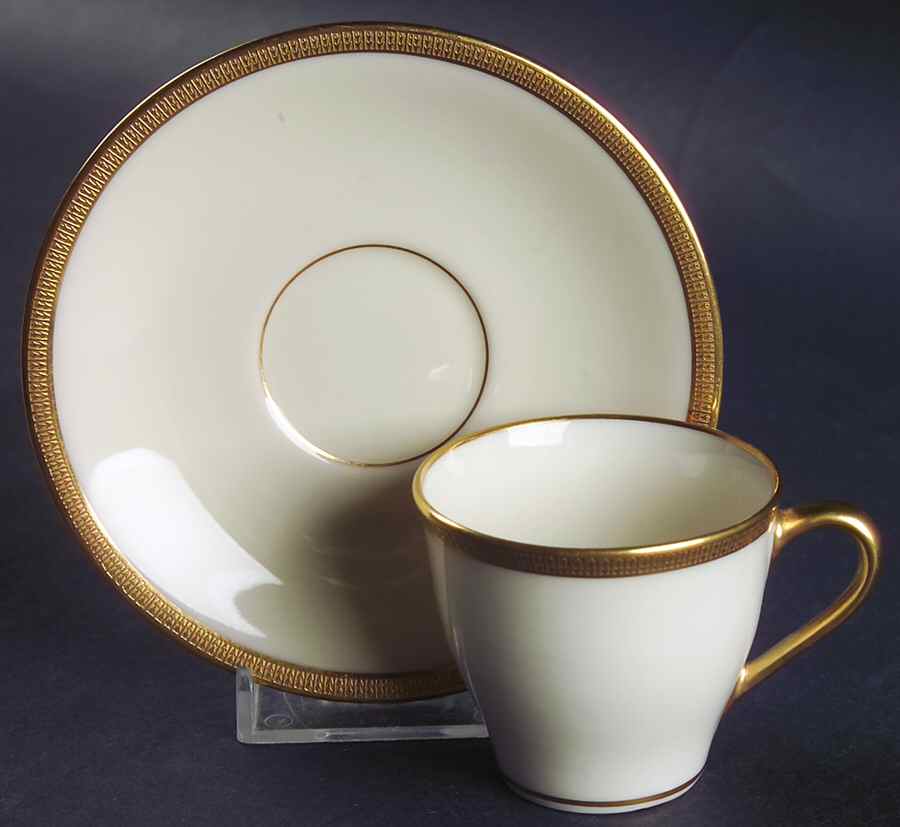 Tuxedo (Green Backstamp) Flat Demitasse Cup & Saucer Set by Lenox-1