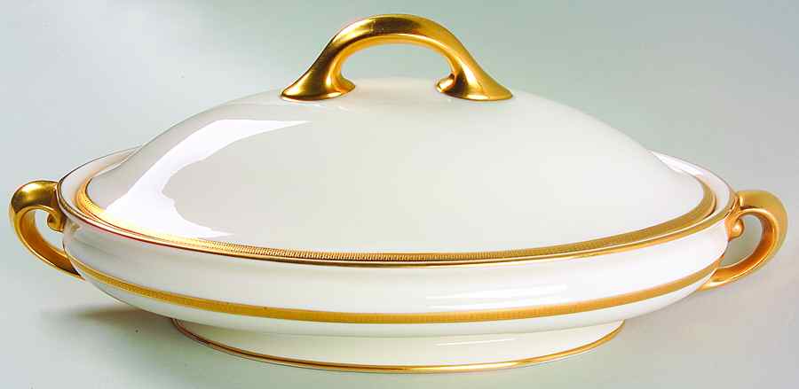 Tuxedo (Green Backstamp) Oval Covered Vegetable by Lenox-1