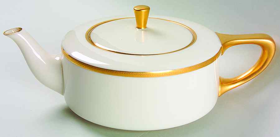 Tuxedo (Green Backstamp) Shape 1690 Teapot & Lid by Lenox-1