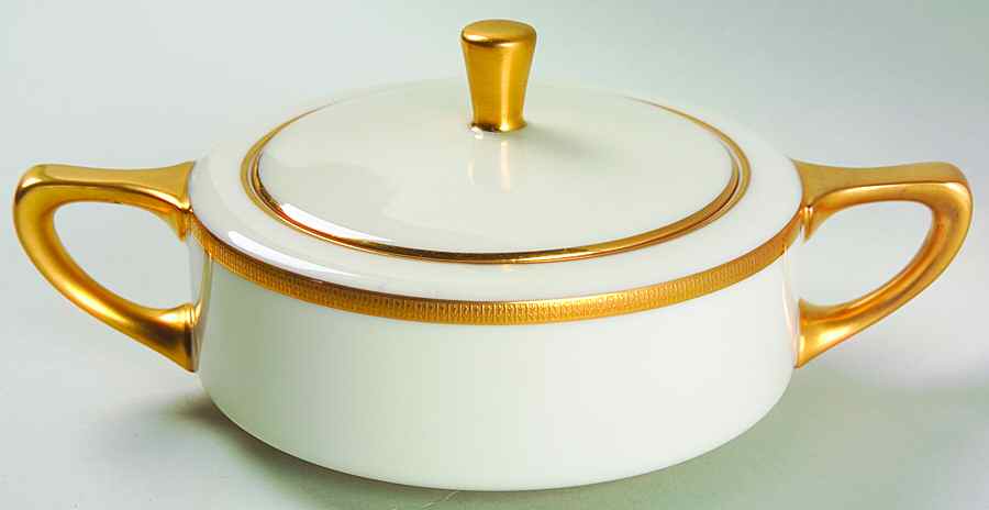 Tuxedo (Green Backstamp) Shape 1691 Sugar Bowl & Lid by Lenox-1