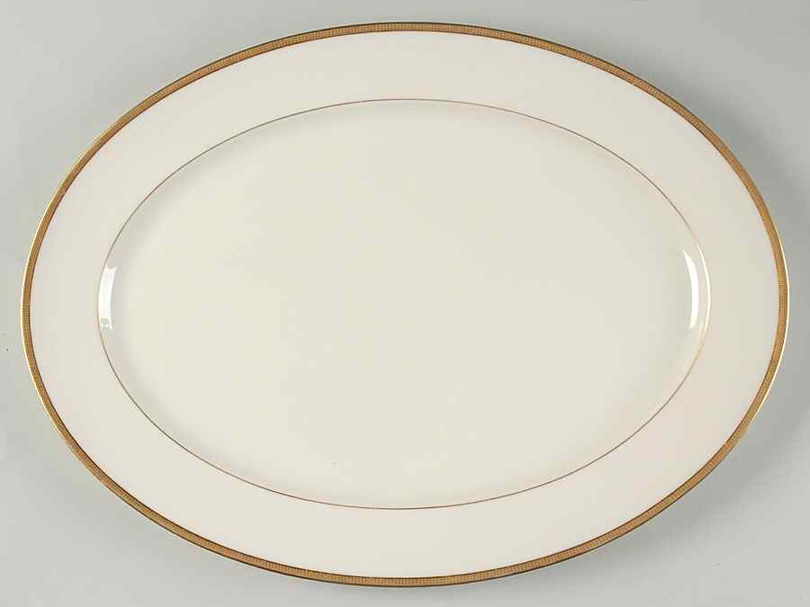 Tuxedo (Green Backstamp) 16" Oval Serving Platter by Lenox-1