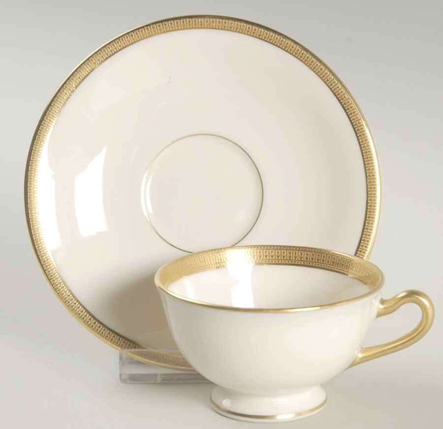 Tuxedo (Green Backstamp) Footed Demitasse Cup & Saucer Set by Lenox-1