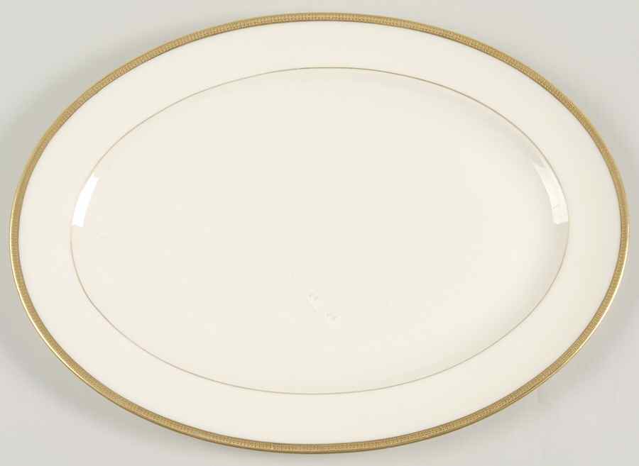 Tuxedo (Green Backstamp) 13" Oval Serving Platter by Lenox-1