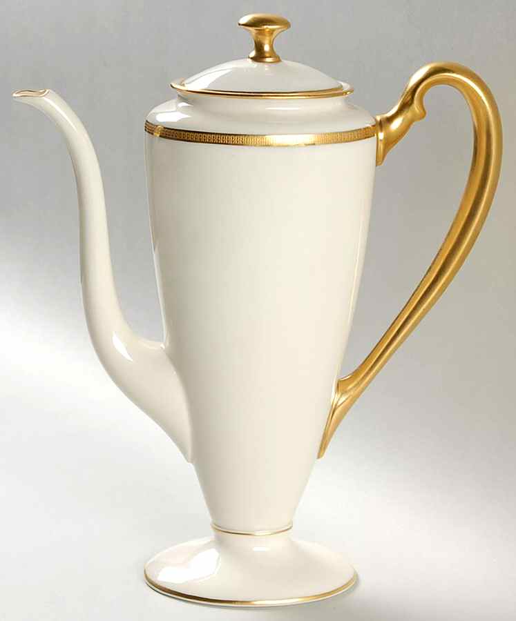 Tuxedo (Green Backstamp) Coffee Pot & Lid by Lenox-1