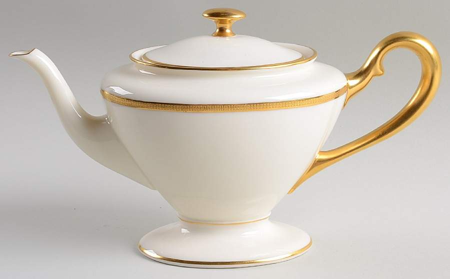 Tuxedo (Green Backstamp) Shape 742 Teapot & Lid by Lenox-1