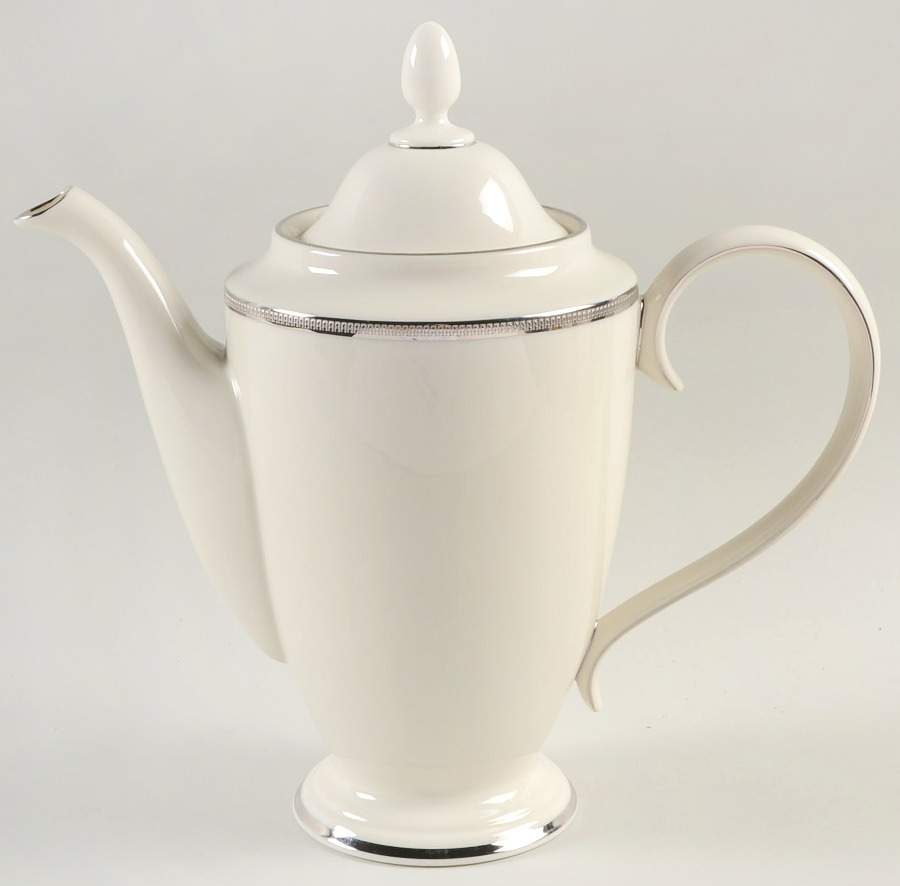 Tuxedo Platinum (Newer, Presidential Shape) 1999 Shape Coffee Pot & Lid by Lenox-1