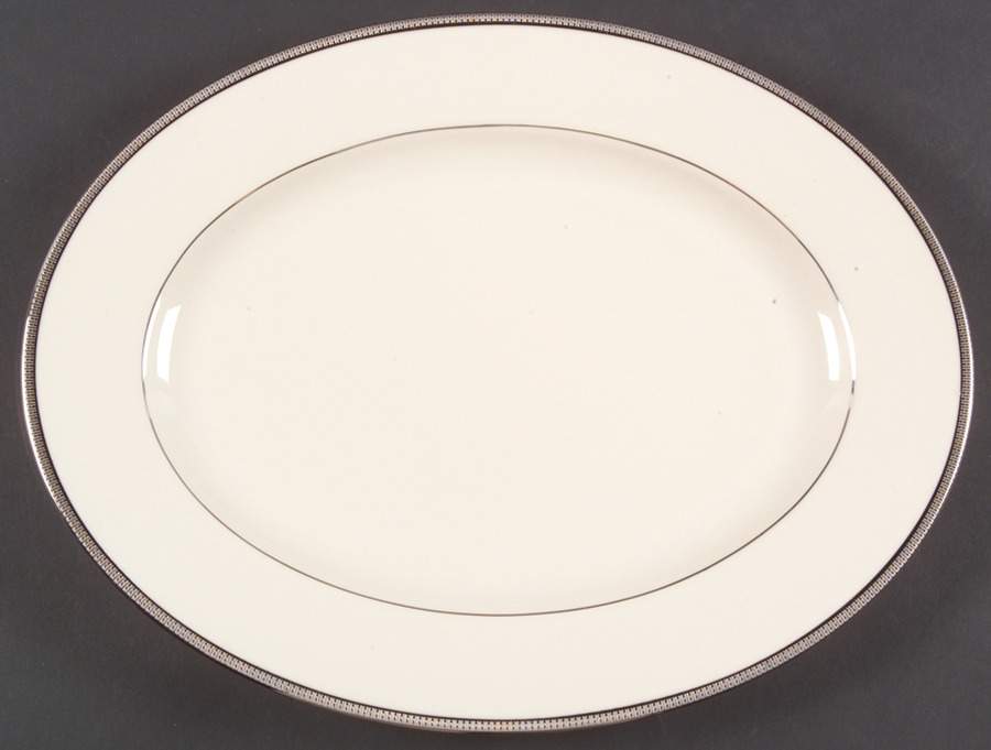 Tuxedo Platinum (Newer, Presidential Shape) 13" 99 Shape Oval Serving Platter by Lenox-1