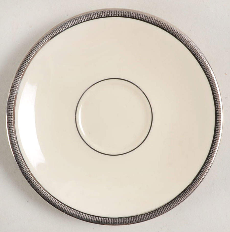 Tuxedo Platinum (Newer, Presidential Shape) Saucer for Flat Demitasse Cup by Lenox-1