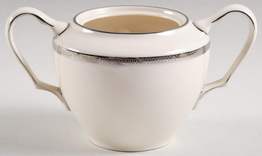 Tuxedo Platinum (Newer, Presidential Shape) Sugar Bowl No Lid by Lenox-1