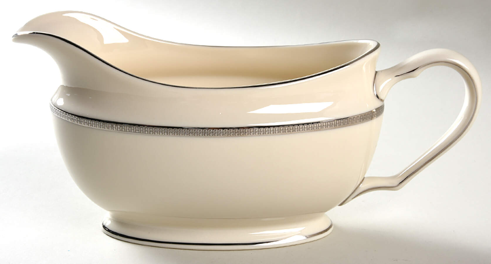 Tuxedo Platinum (Newer, Presidential Shape) Gravy Boat by Lenox-1