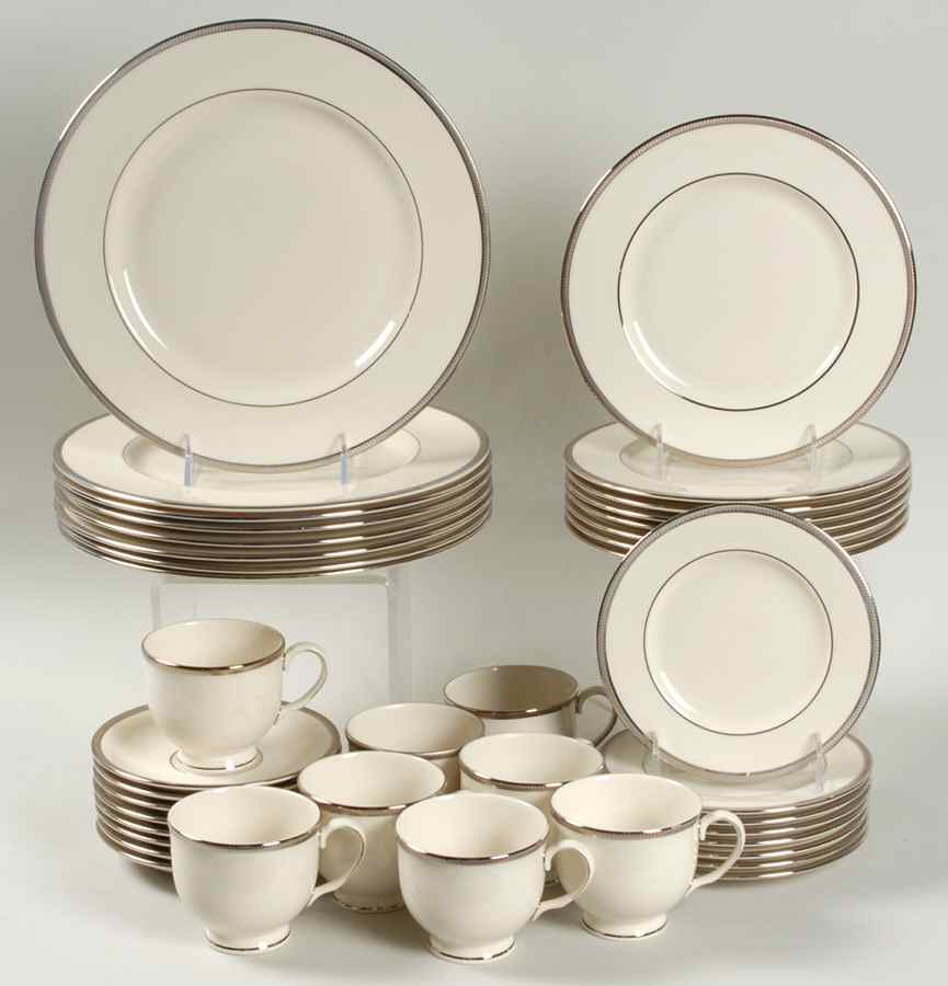 Tuxedo Platinum (Newer, Presidential Shape) 40 Piece Set by Lenox-1