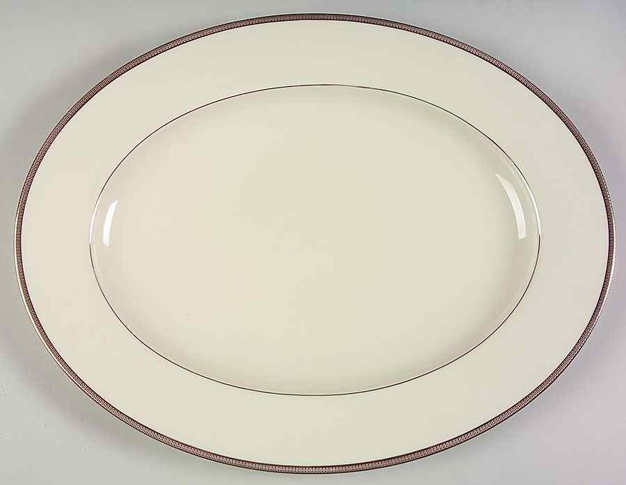 Tuxedo Platinum (Newer, Presidential Shape) 16" 99 Shape Oval Serving Platter by Lenox-1