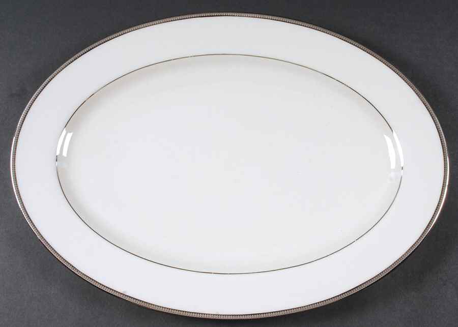 Tuxedo Platinum (Newer, Presidential Shape) 16" Oval Serving Platter by Lenox-1
