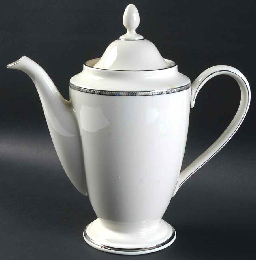 Tuxedo Platinum (Newer, Presidential Shape) 1999 Shape Coffee Pot & Lid by Lenox-1
