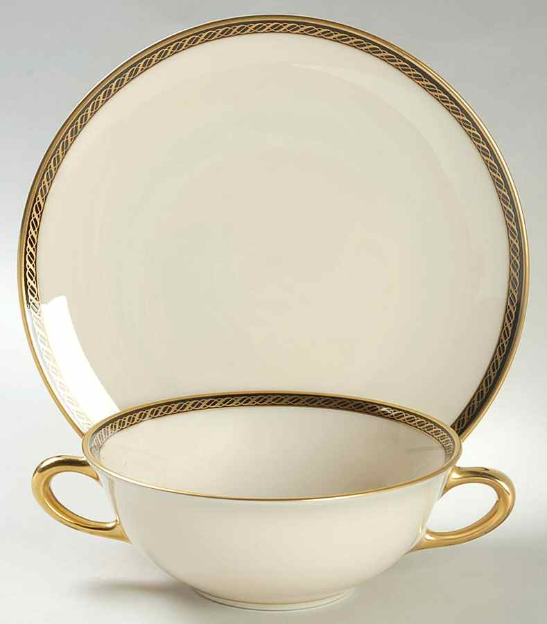 Tyler Flat Cream Soup Bowl & Saucer Set by Lenox-1