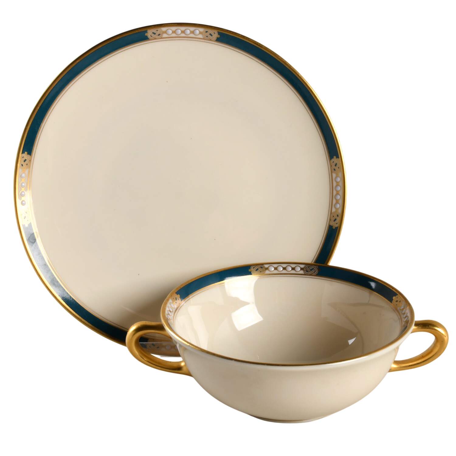 Union Flat Cream Soup Bowl & Saucer Set by Lenox-1