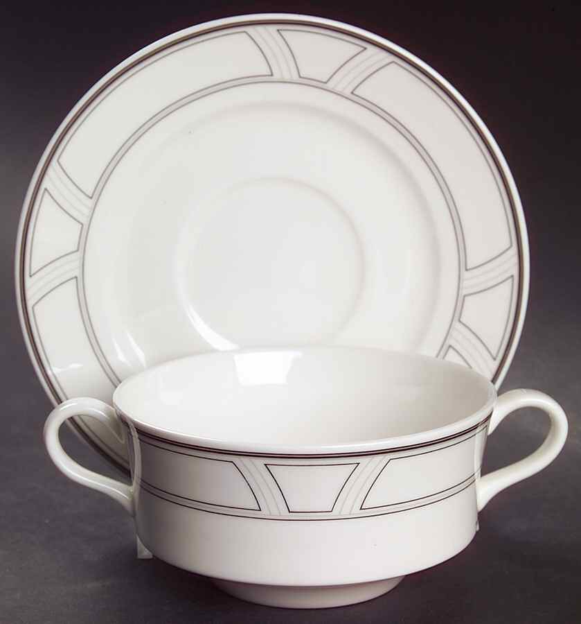 Uptown Flat Cream Soup Bowl & Saucer Set by Lenox-1
