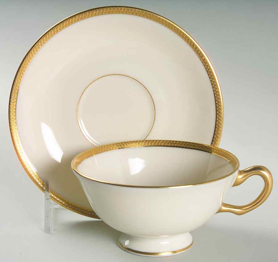 V36 Footed Cup & Saucer Set by Lenox-1