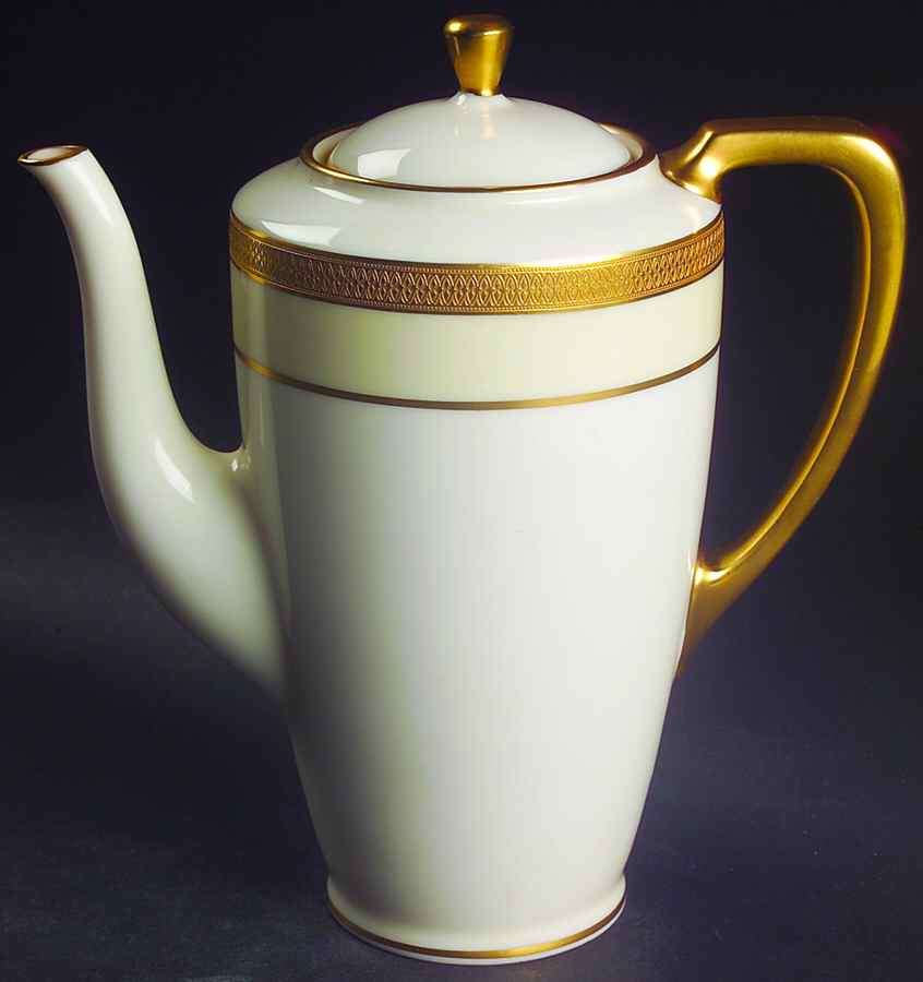 Vernon (Cream Rim) Coffee Pot & Lid by Lenox-1