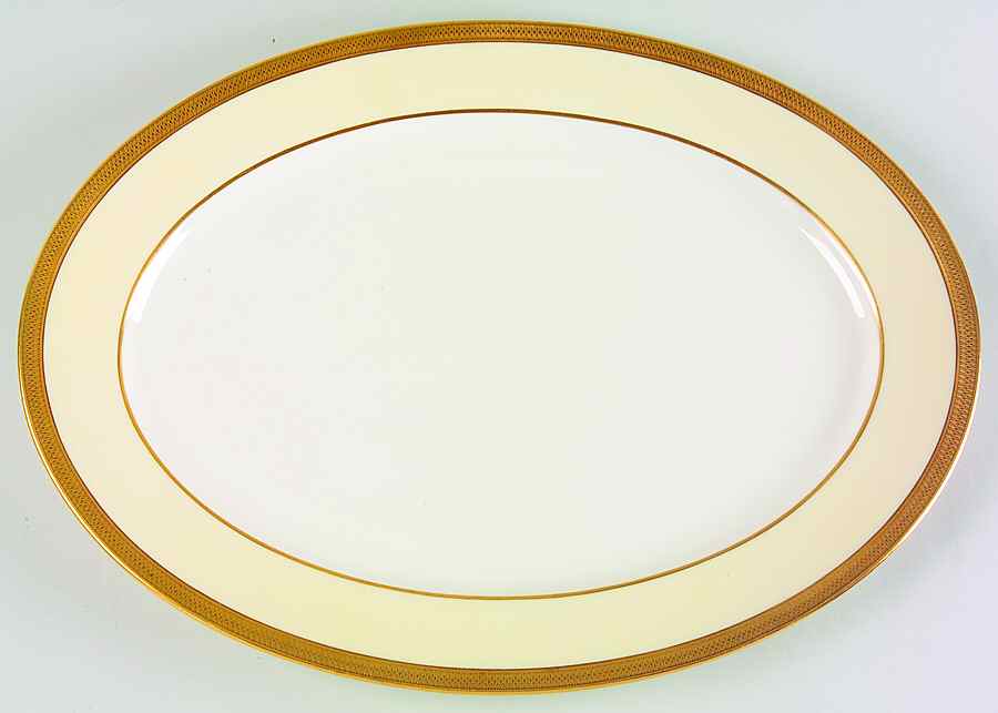 Vernon (Cream Rim) 16" Oval Serving Platter by Lenox-1