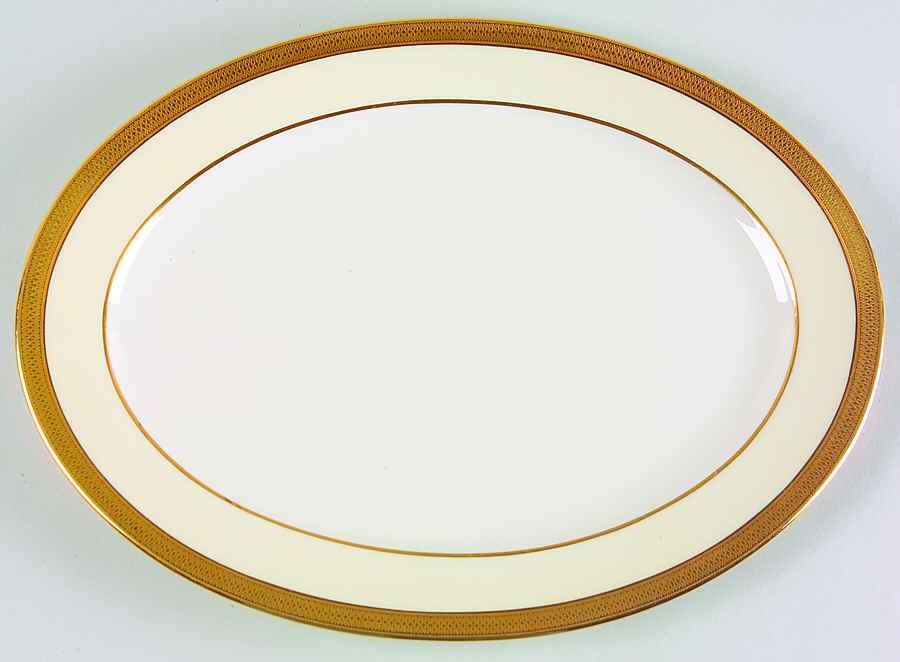 Vernon (Cream Rim) 13" Oval Serving Platter by Lenox-1